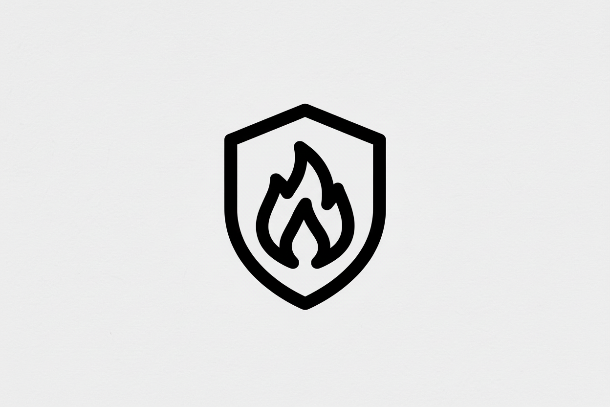 Smaller bold shield with fire icon
